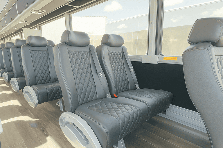 interior of Philadelphia Coach Bus Service charter bus