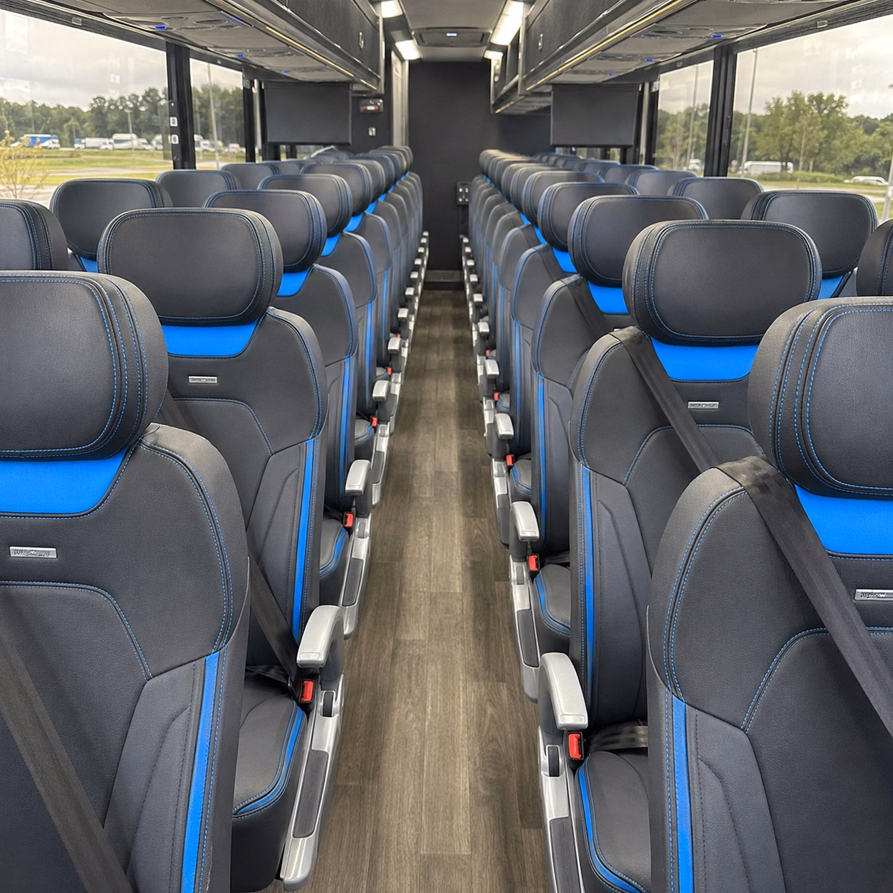 56 passenger charter bus inside